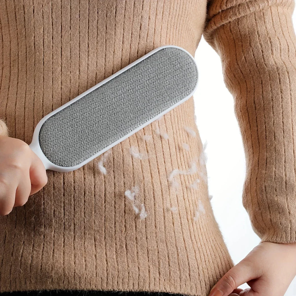 Double-sided Pet Hair Removal Brush - 1pc Reusable Lint Brush - Manual Electrostatic Sticky Lint Pet Hair Dust Brush for Clothin