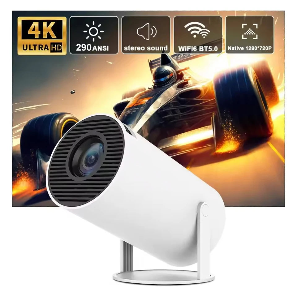 HY300pro WIFI Mobile Phone Same Screen Edition Home Living Room HD Smart 4K Home Theater Auto Focus Android Portable Projector