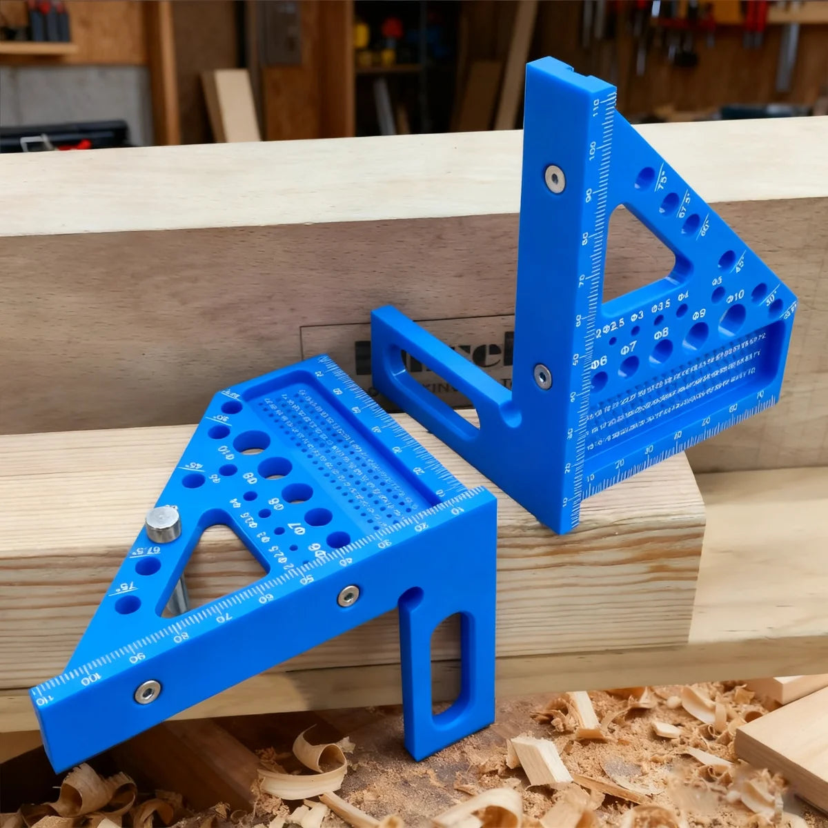 1pc Woodworking Multi Angle Square Protractor Plastic Angler Scriber Woodworking Square or W/ Dowel Pins Miter Triangular Ruler