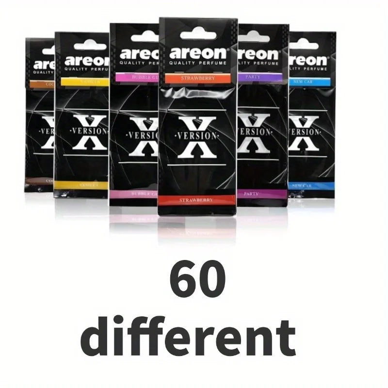 3-60Pcs X Version Car Air Refresher Car Suspension Decoration Home Bathroom Refresher Natural perfume Car Interior Hanging Paper