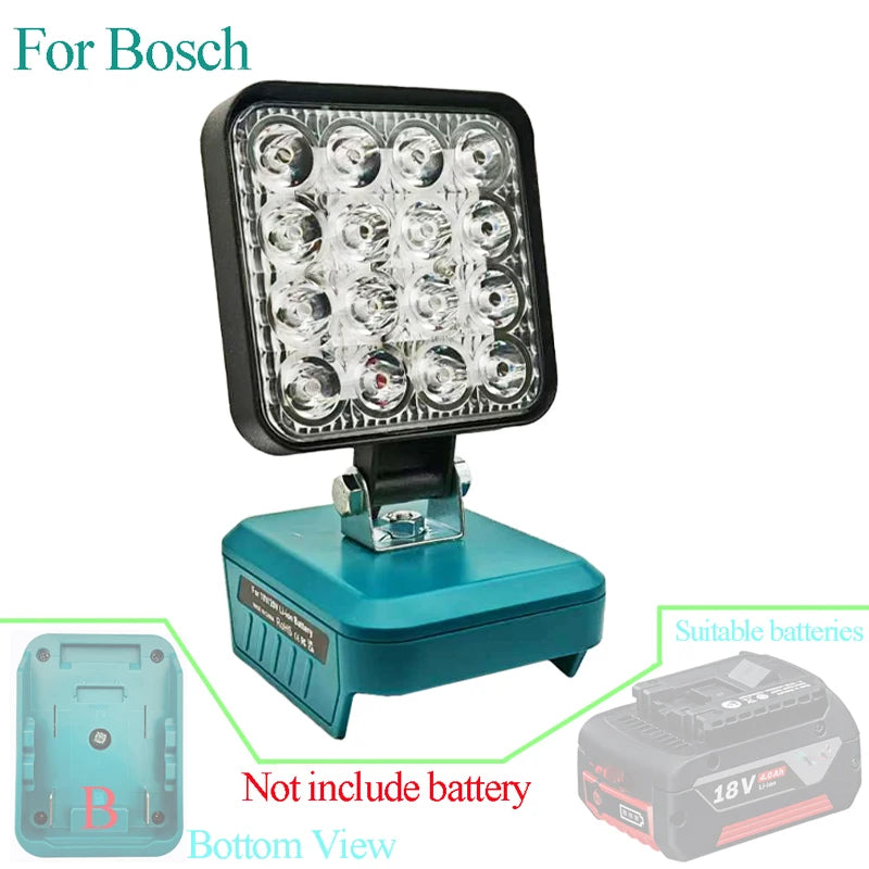 Power Tool Parts For Makita For DeWalt For Bosch For Milwaukee For Ryobi lithium Battery Flashlight Working Light Camping Lamp