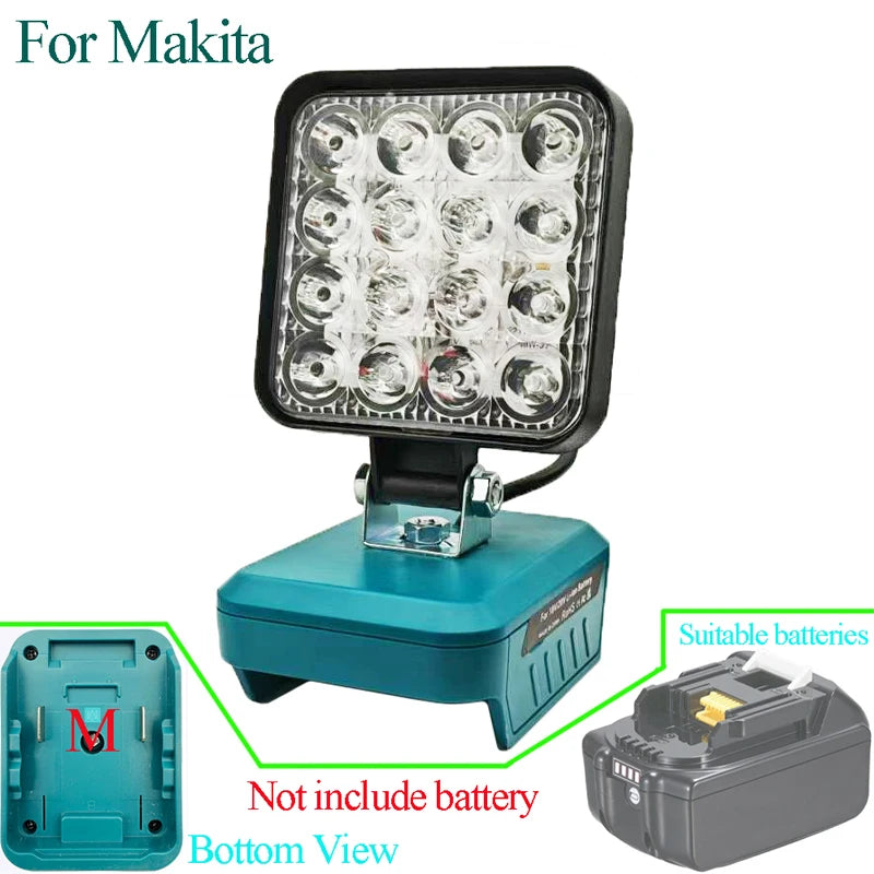 Power Tool Parts For Makita For DeWalt For Bosch For Milwaukee For Ryobi lithium Battery Flashlight Working Light Camping Lamp
