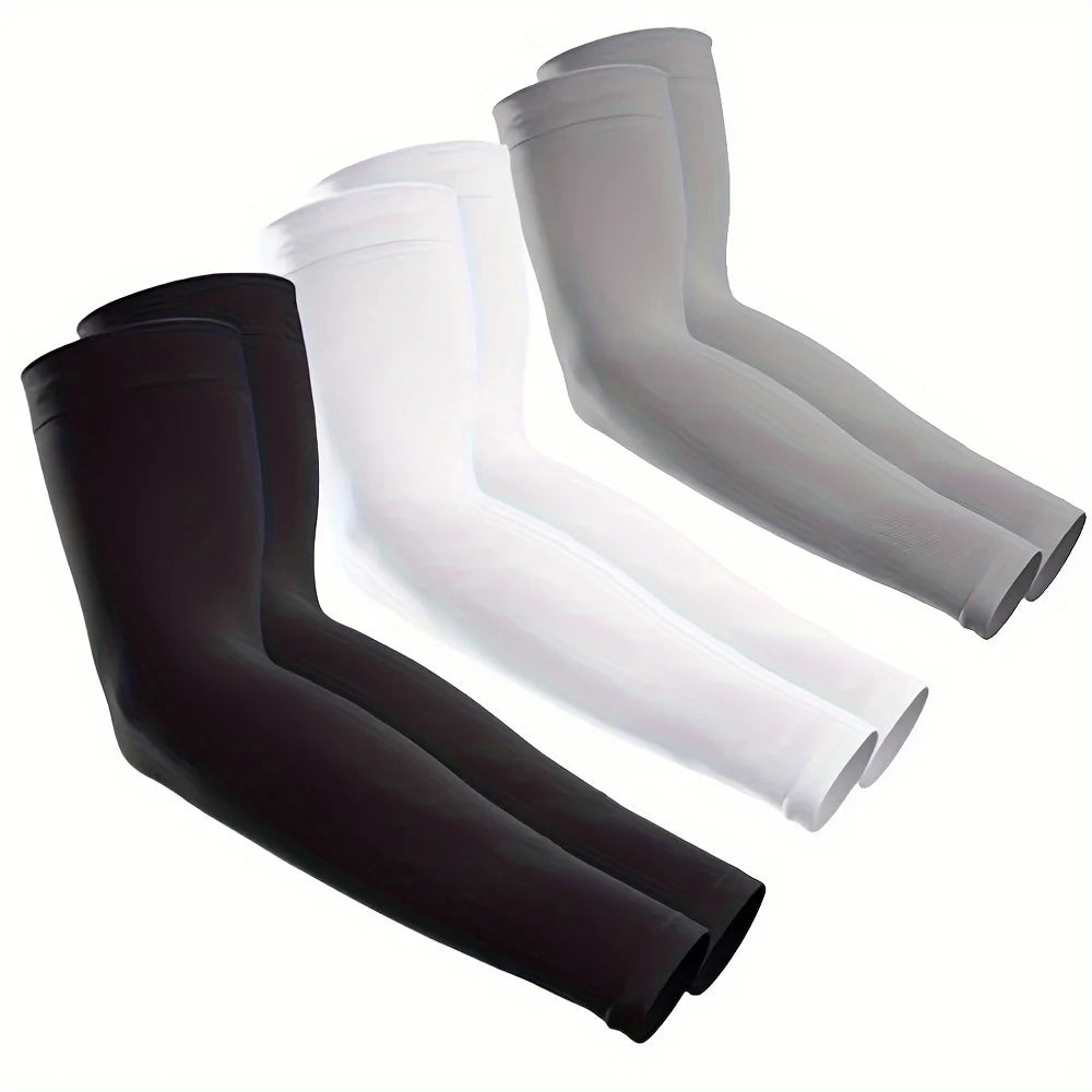 3 Pairs UV Arm Sun Sleeves – Breathable Protection, Uses for Driving Sports Hiking & Outdoor Summer Activities