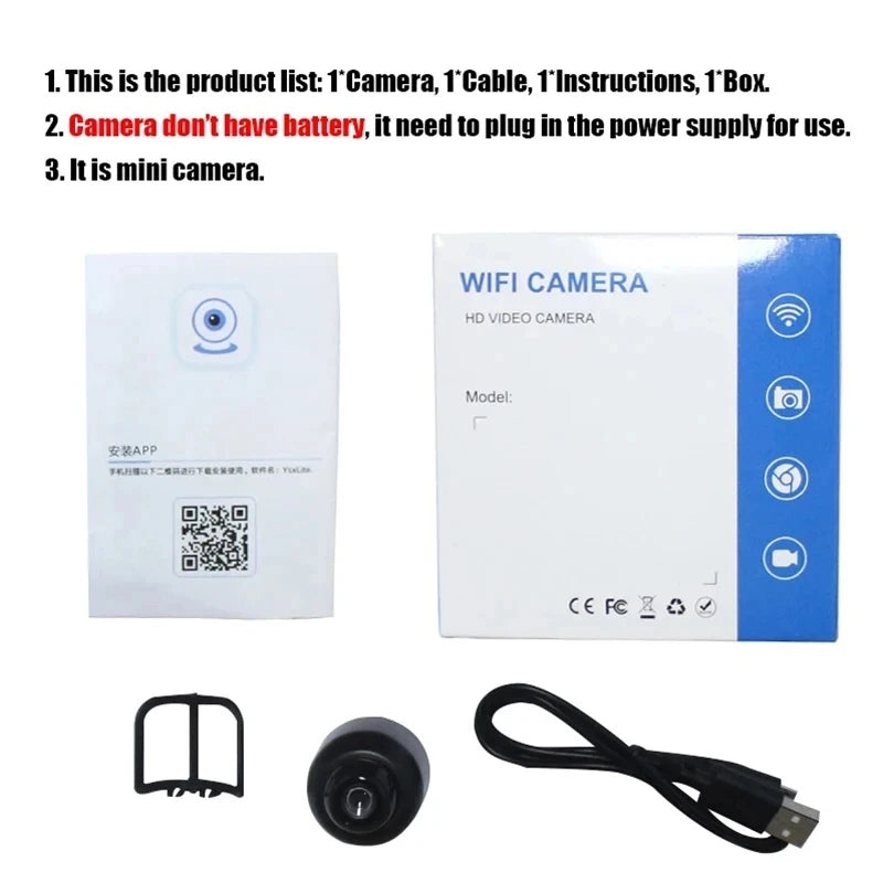 1080P HD Mini Camera WiFi Wireless HD Night Vision Camera Home X5 Remote Camera Kids Pet Safety Monitoring