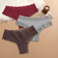 3Pcs/set Women Cotton Panties Floral Lace Intimate Underwear Trendy Patchwork Lace Briefs Female Soft Underpants Lingerie S-XL