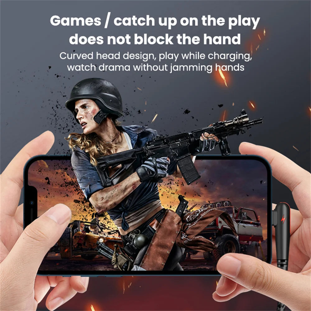 90 Degree Elbow USB Type C Cable 120W Fast Charging Phone Charger Data Cord For Samsung Xiaomi Huawei Quick Charge USB C Cable