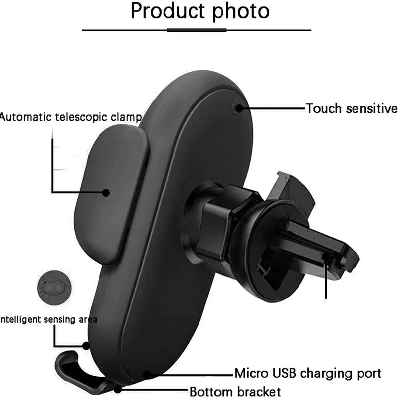 Car Wireless Charger for iPhone 17 16 15 14 13 12 11 XR Samsung S23 S22 Xiaomi Fast Charging Infrared Sensor Phone Holder Mount