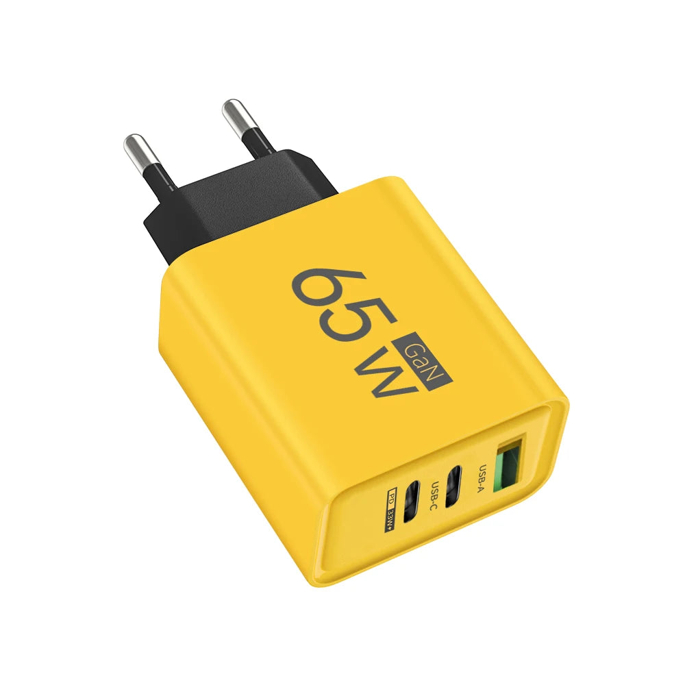 3 in 1 GaN PD Fast Charger for iPhone 15 Samsung Huawei Xiaomi - Quick Charging Adapter with Type C And USB Ports
