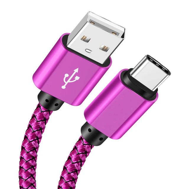 USB A to iPhone 15 Nylon Braided Cable Fast Charger Cord for Huawei Samsung Galaxy S22 Android Phone  Charger Cable Accessories