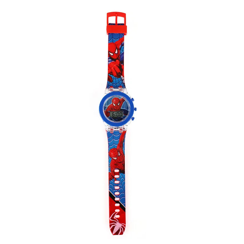Flash Light Frozen Mickey Kids Watches For Girls Cartoon Spiderman Children Watch Boys School Student Digitel Clock Gifts