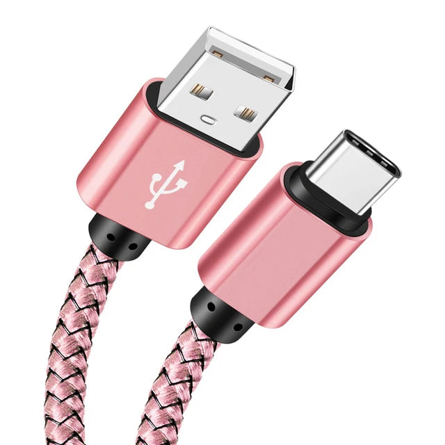 USB A to iPhone 15 Nylon Braided Cable Fast Charger Cord for Huawei Samsung Galaxy S22 Android Phone  Charger Cable Accessories