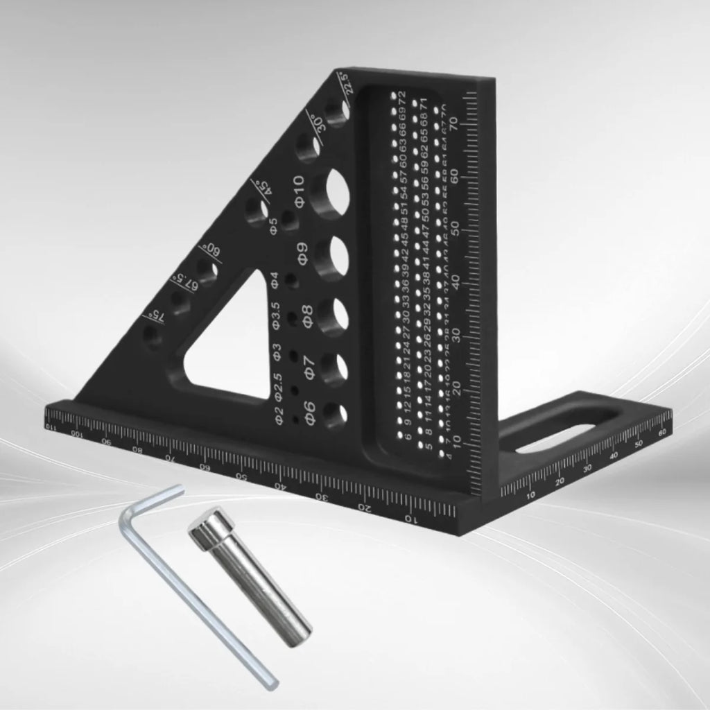 Carpenter Square -Woodworking Square Protractor Aluminum/Plastic Ruler 3D Multi Angle 45/90 Degree Layout Measuring Ruler
