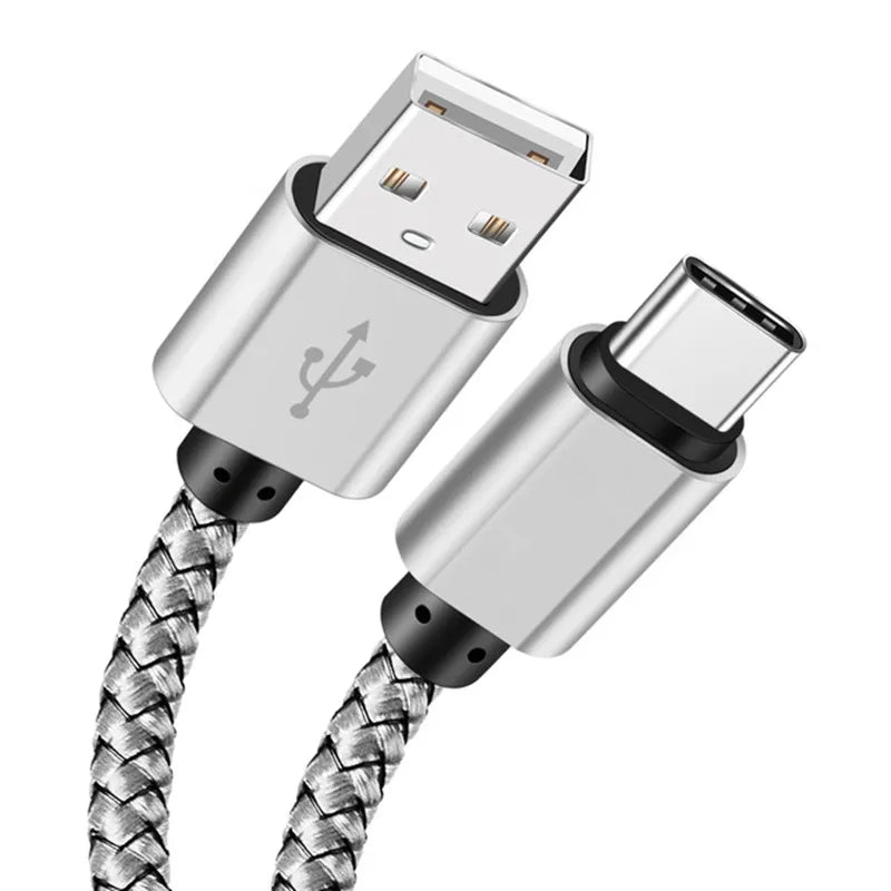 USB A to iPhone 15 Nylon Braided Cable Fast Charger Cord for Huawei Samsung Galaxy S22 Android Phone  Charger Cable Accessories
