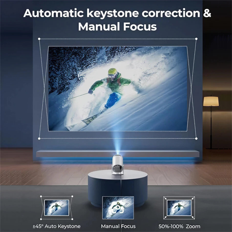 HY300pro WIFI Mobile Phone Same Screen Edition Home Living Room HD Smart 4K Home Theater Auto Focus Android Portable Projector