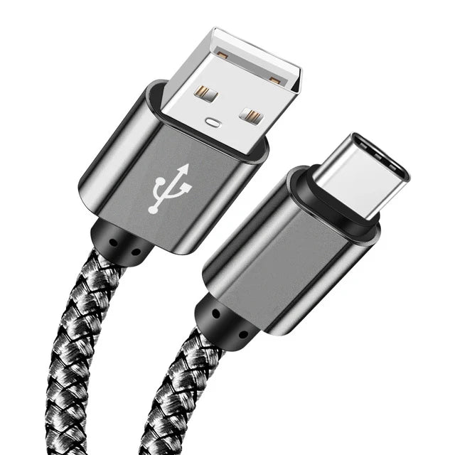 USB A to iPhone 15 Nylon Braided Cable Fast Charger Cord for Huawei Samsung Galaxy S22 Android Phone  Charger Cable Accessories