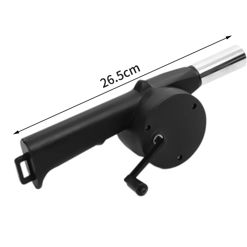 BBQ Fan Air Blower Fast Fire Starter Portable Manual Hand Crank for Outdoor Picnic Camping Cooking Barbecue Charcoal Grills Stov