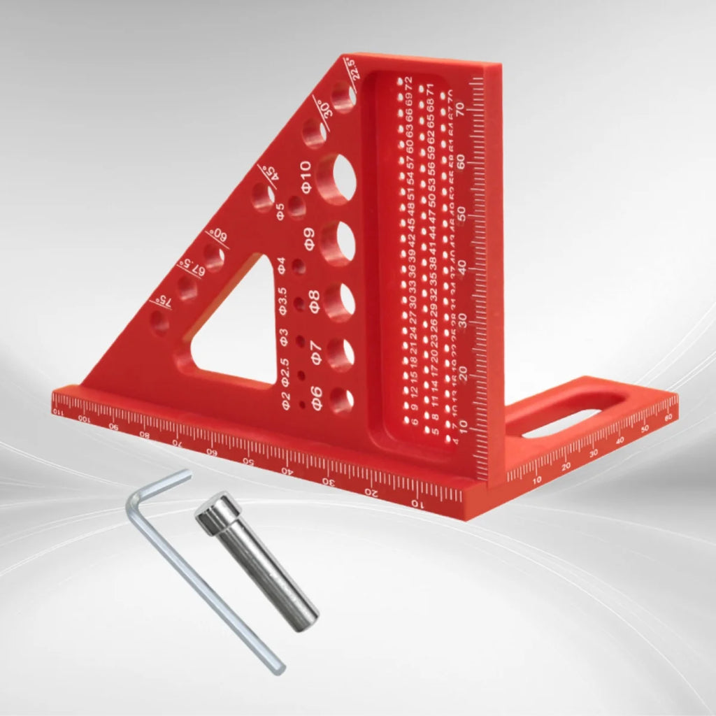 Carpenter Square -Woodworking Square Protractor Aluminum/Plastic Ruler 3D Multi Angle 45/90 Degree Layout Measuring Ruler