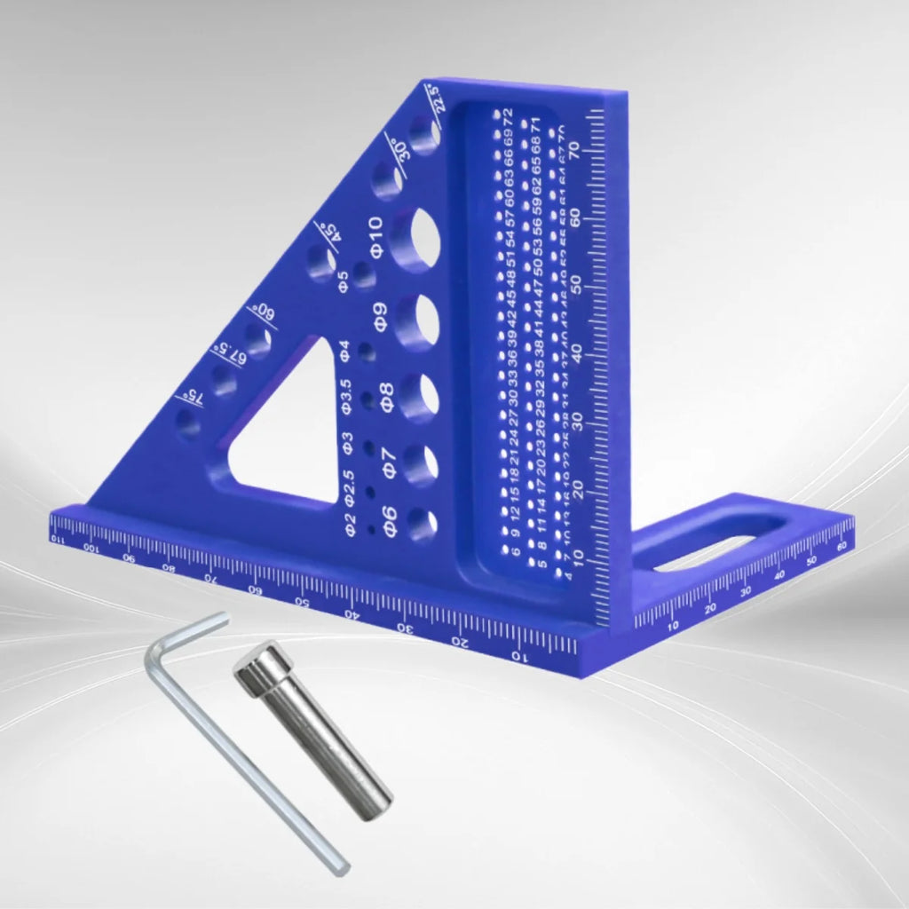 Carpenter Square -Woodworking Square Protractor Aluminum/Plastic Ruler 3D Multi Angle 45/90 Degree Layout Measuring Ruler
