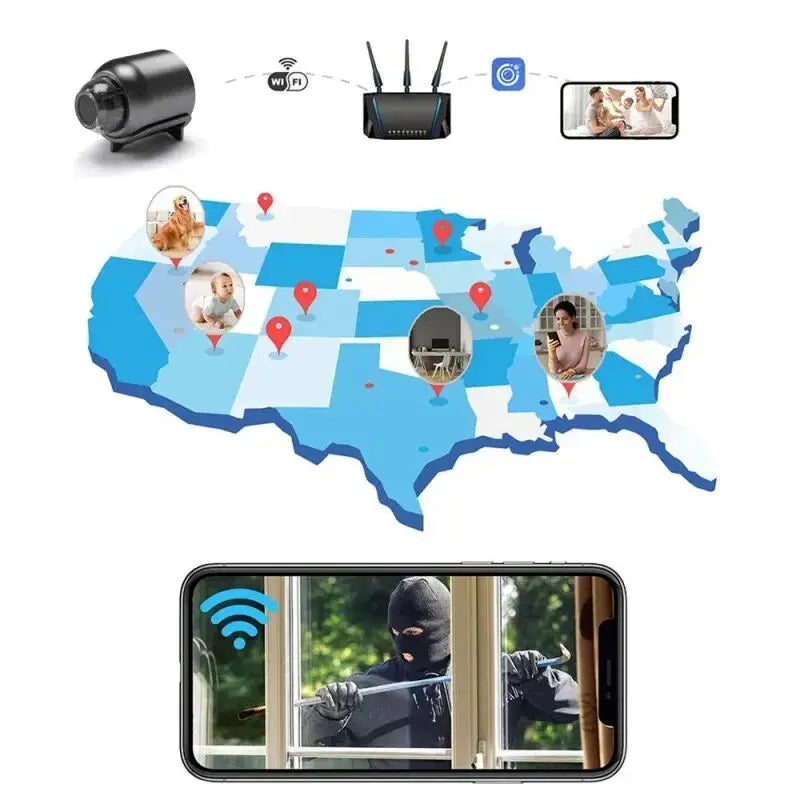 HD 1080P Mini Camera Wireless WiFi Baby Monitor Indoor Safety Security Surveillance Night Vision Camera IP Camera Recorder